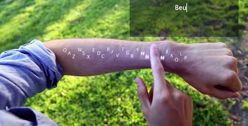 Illustration for article titled Minuum, la app de Google Glass que pone un teclado en tu brazo