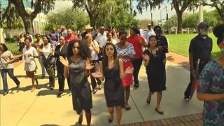 Protesters demand a new prosecutor in the Trayvon Martin case. (FCN)