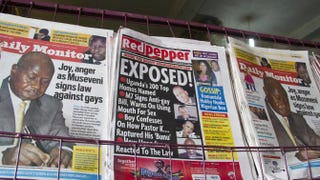 A newspaper stand in Uganda, Feb. 25, 2014ISAAC KASAMANI/AFP/Getty Images