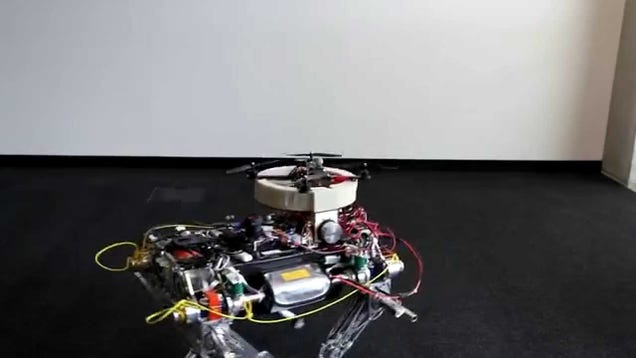 This Terrifying Robotic Dog Has a Built-In Drone That Launches From Its Back