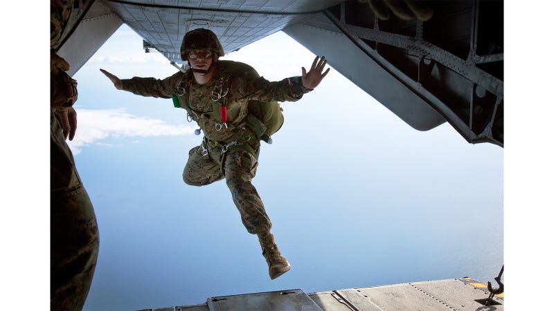 Jumping Out of a Helicopter's Ramp Looks Like a Lot of Fun