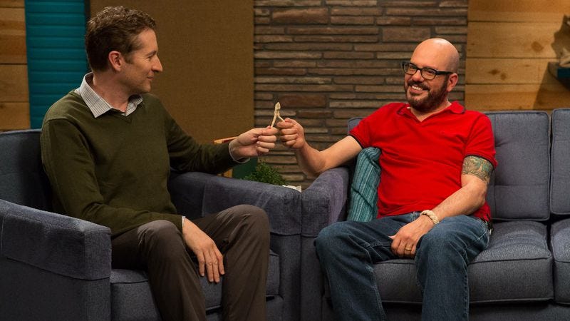 Illustration for article titled Comedy Bang! Bang!: “David Cross Wears A Red Polo Shirt And Brown Shoes With Red Laces”