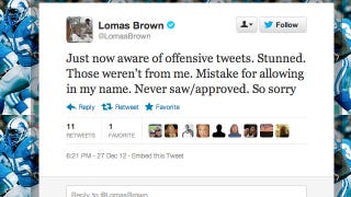 Illustration for article titled ESPN's Lomas Brown Says He Didn't Send All Those Insulting Tweets Sent By Lomas Brown