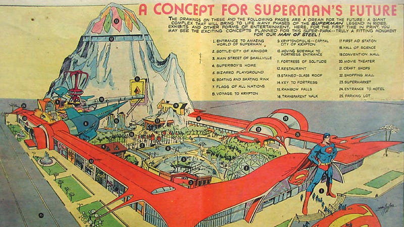 Illustration for article titled How OPEC Killed The Superman Theme Park