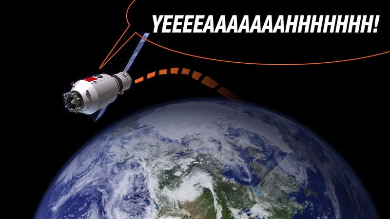 Illustration for article titled China's First Space Station Is Out Of Control And Will Crash To Earth Next Year