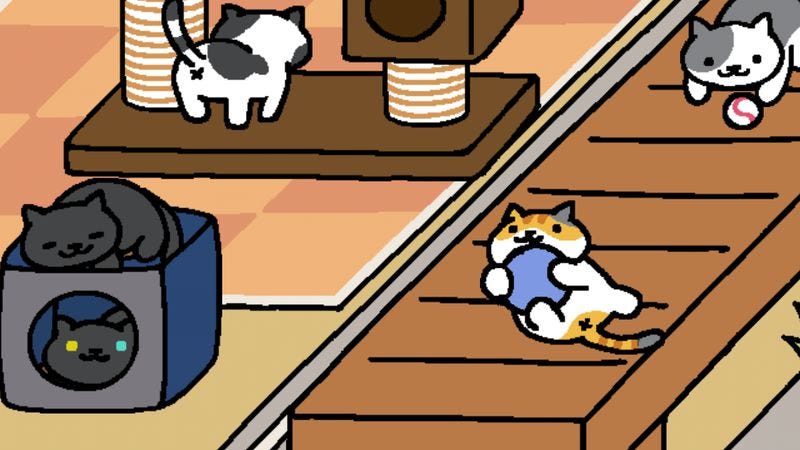 neko atsume game piggyback mobile game