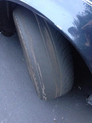 Illustration for article titled People willingly drive on tires this bad all the time.