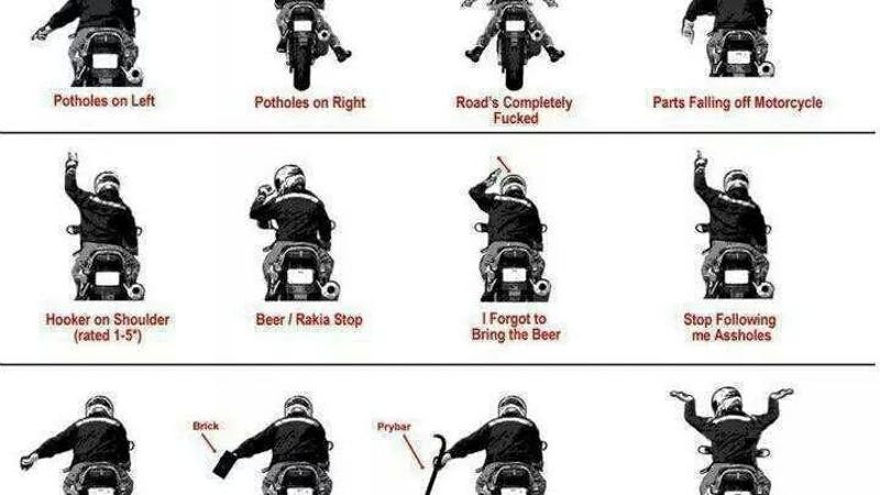 Basic Motorcycle Hand Signals