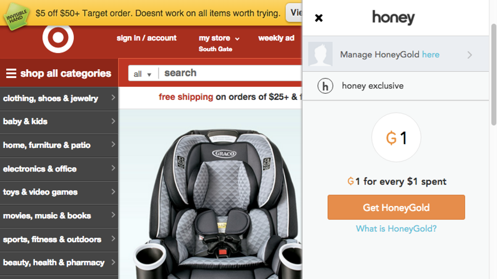Honey automatic coupons