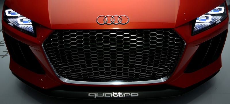 Audi Sport Quattro Laserlight Concept car is displayed at the Audi booth at the 2014 International CES. Image credit: Justin Sullivan/Getty Images