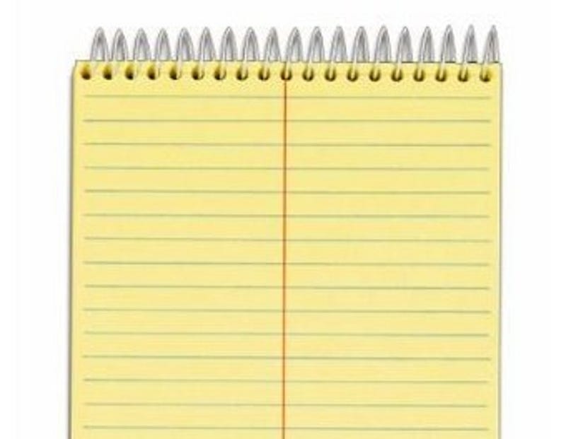 Image result for yellow legal pad with line down the middle
