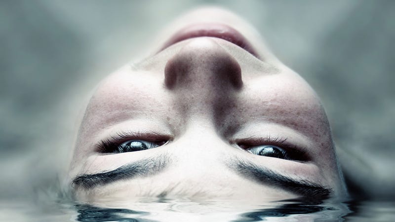 Sad water. Faces in the Water.
