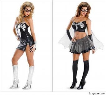 Illustration for article titled Carrie Prejean Believes In Crappy Spiderwoman Costumes