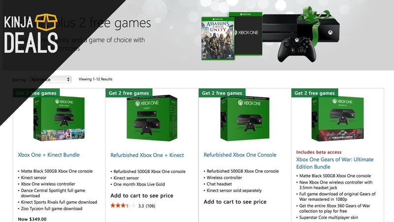 Illustration for article titled Save $50 on Any Xbox One Bundle, Plus Two Free Games
