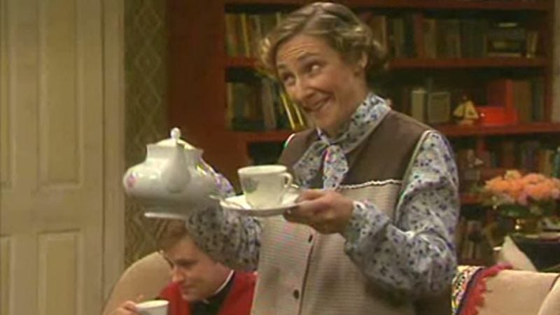 Ah, you'll have a cup! Ah, go on! Go on, go on, go on, go on, go on!