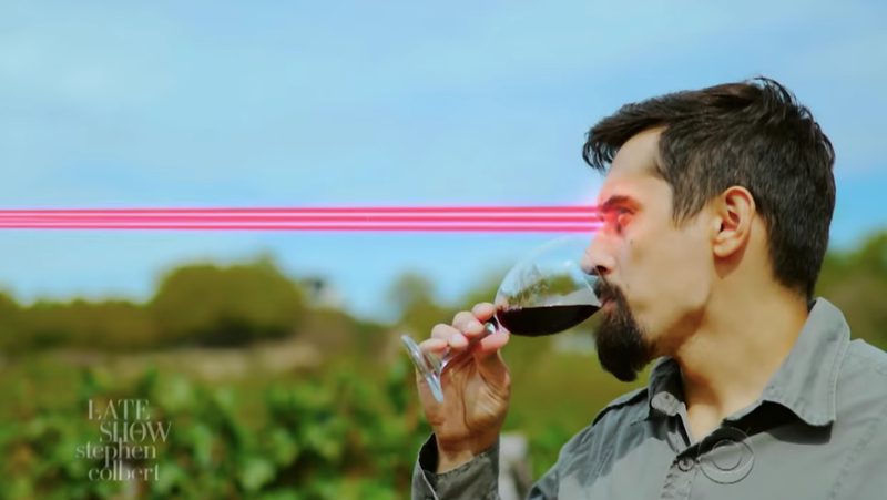 Illustration for article titled Stephen Colbert tries to scare us off perfectly safe nuclear wine