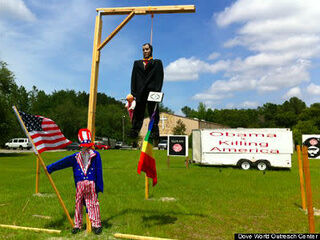 Obama effigy in Gainesville, Fla. (Dove World Outreach Center)