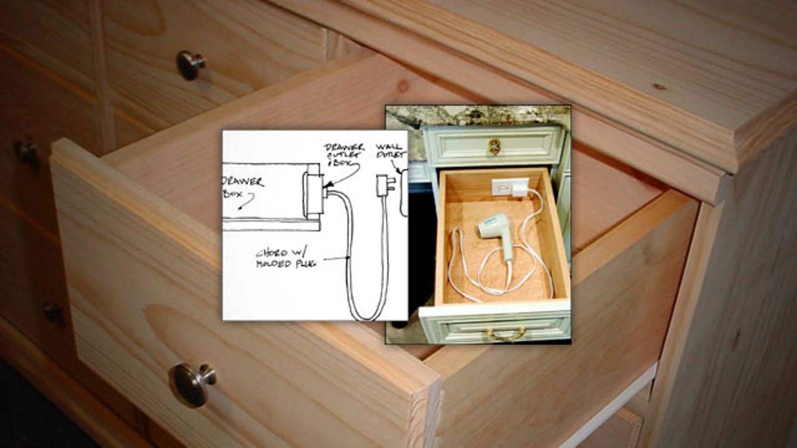 Install an Outlet in a Drawer for Convenient Gadget
