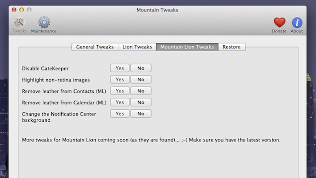 lion tweaks app