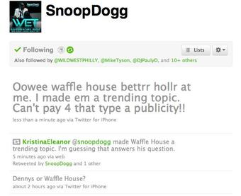 Illustration for article titled It Was Only A Matter Of Time Before Snoop Dogg And Waffle House Found One Another
