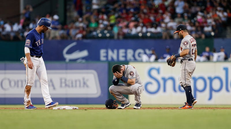 Illustration for the article titled Alex Bregman put the face on the floor