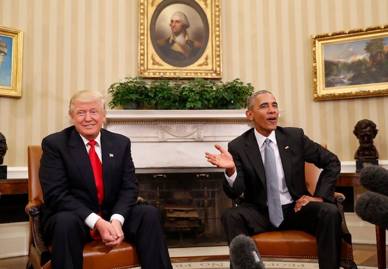 Resultado de imagen para Foto de Donald Trump con Barack Obama