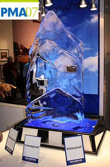 Illustration for article titled PMA 07: Olympus Stylus 770SW Frozen Into a Solid Block of Ice