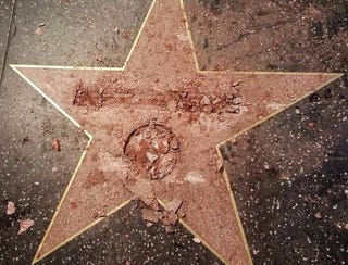 Donald Trump’s destroyed star on the Hollywood Walk of FameTwitter
