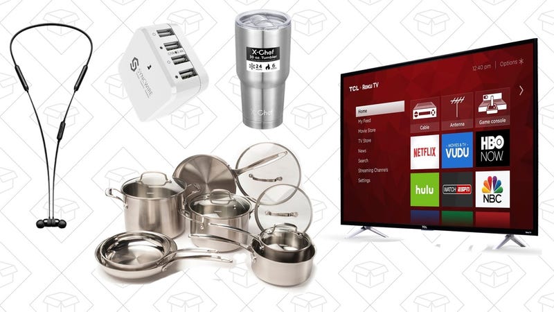 Illustration for article titled Tuesday's Top Deals: Cuisinart Cookware, 4K Roku TV, Wireless Headphones, and more