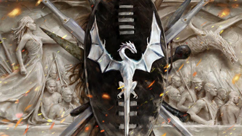 A detail from the cover of The Rage of Dragons.