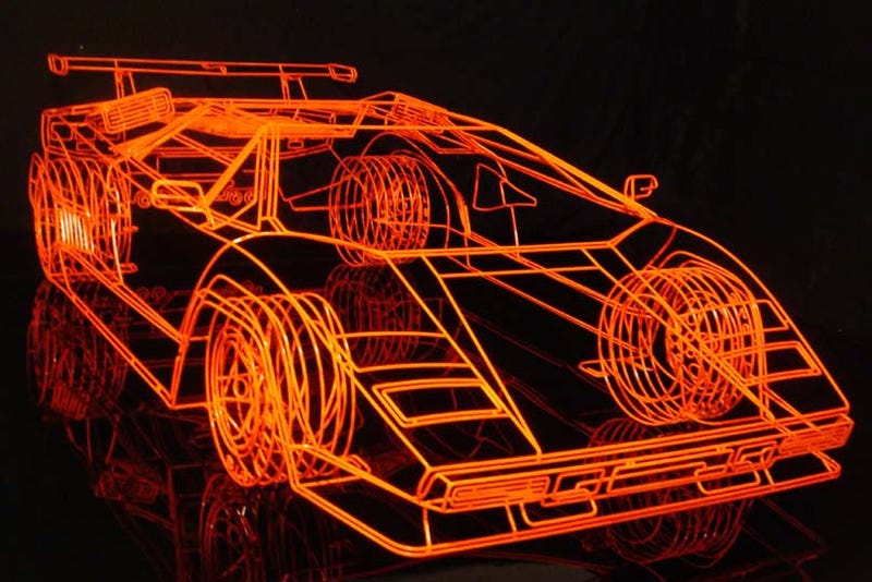 Illustration for article titled Artist Creates Wireframe Lamborghini Countach