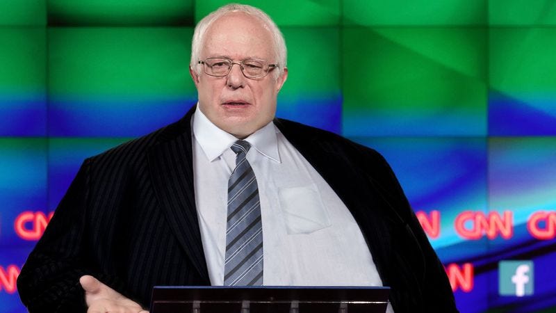 Illustration for article titled Bloated, Rotund Bernie Sanders Reveals He Has Finished Drinking All Of Flint’s Water Supply