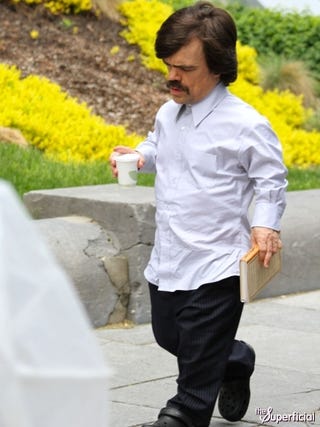 Peter Dinklage sports a '70s mustache on the set of X-Men