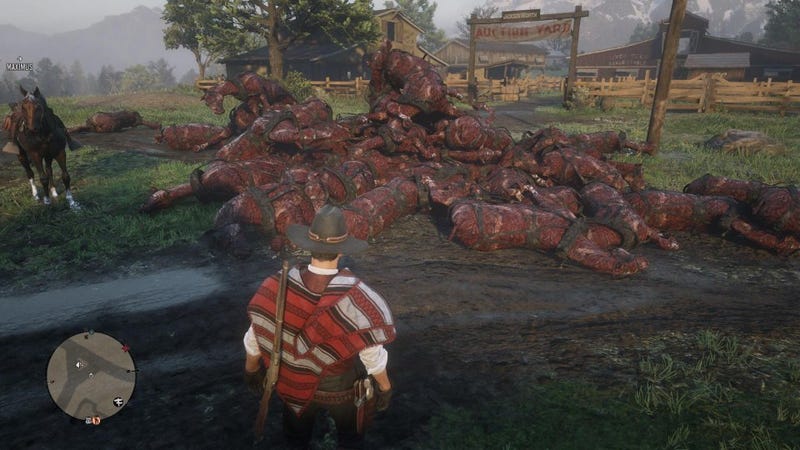 Illustration for article titled Red Dead Online Is Filled With Massive Piles Of Dead And Burned Horses