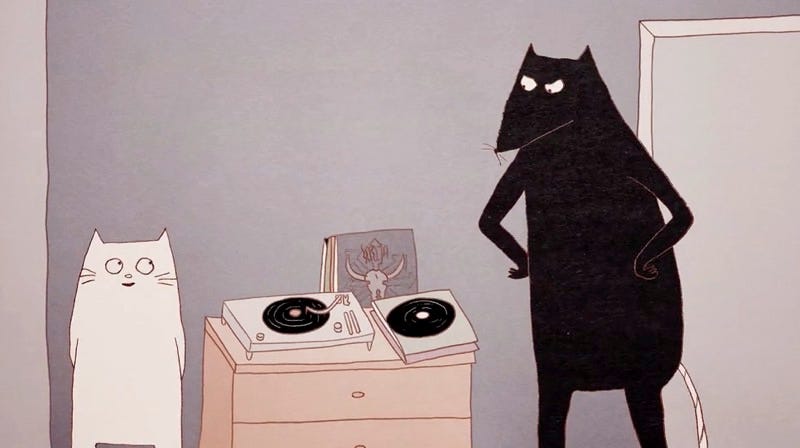 Illustration for article titled Tidy Cat Meets Messy Rat in This Adorable Odd-Couple Animation