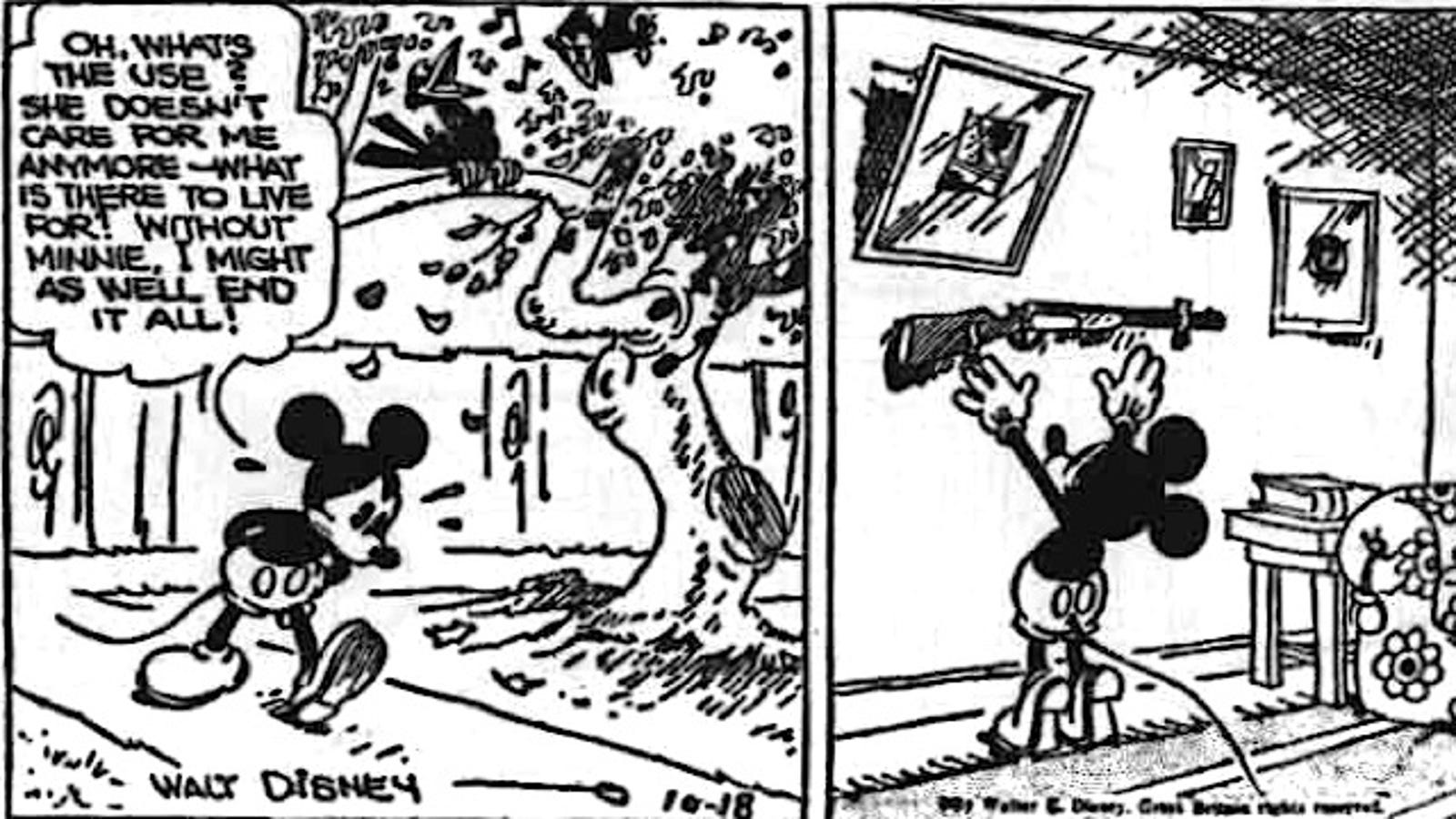 Back in the day, Mickey Mouse attempted suicide and fought opium smugglers