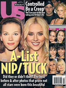 Illustration for article titled Today In Tabloids: Scarlett's Nose, Shiloh's Whereabouts, Britney's Fetus