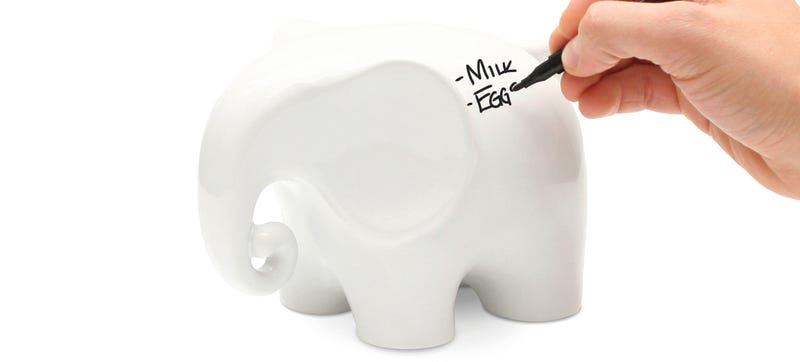 Illustration for article titled An Erasable Whiteboard Elephant That Never Forgets Your Grocery List
