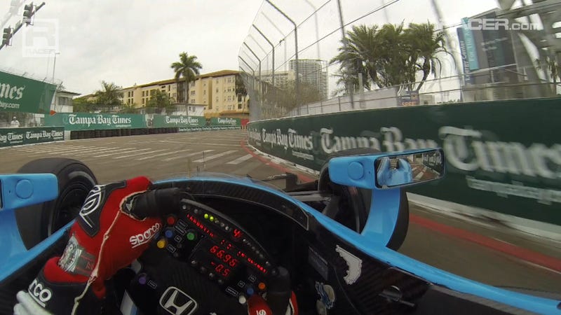 Illustration for article titled IndyCar St. Pete Visor Cam With Simon Pagenaud