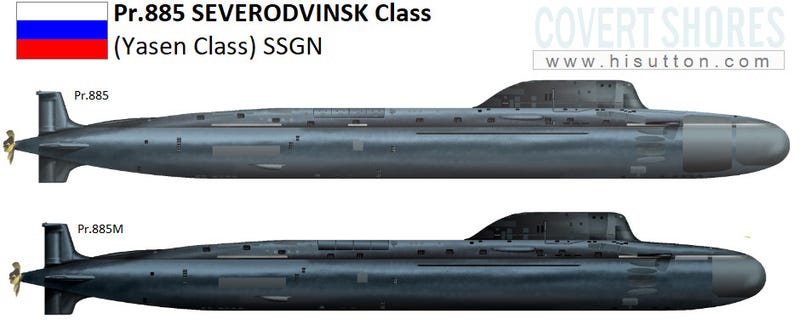 Los submarinos de ataque de la clase Yasen más nuevos de Rusia son iguales a los submarinos de Estados Unidos Wybyjamibjelnoa2dvac