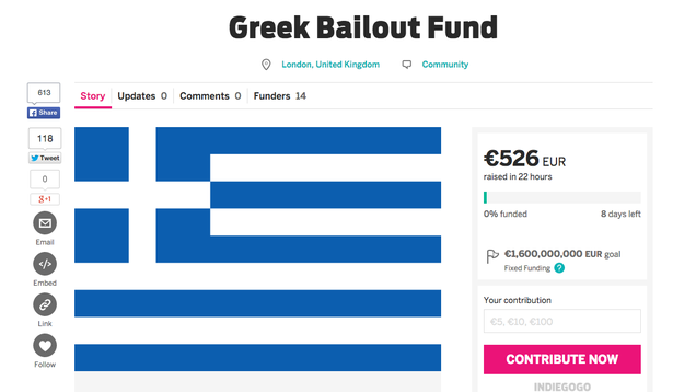 Someone Is Trying to Crowdfund a Greek Bailout Because Why Not