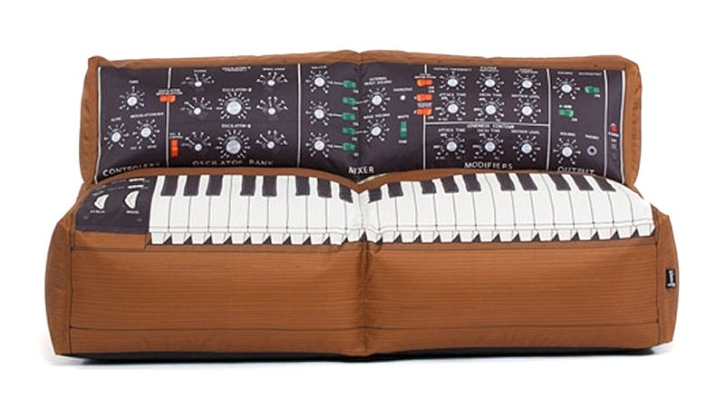 Illustration for article titled The Only Sounds Coming From This Minimoog Sofa Will Be Snores