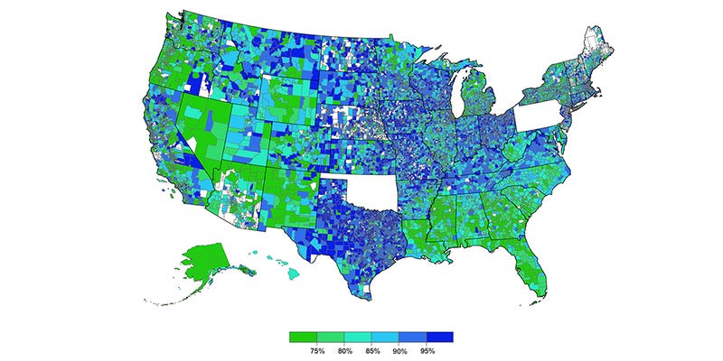 Graduation Rates From Every School District In The Us Mapped 1854