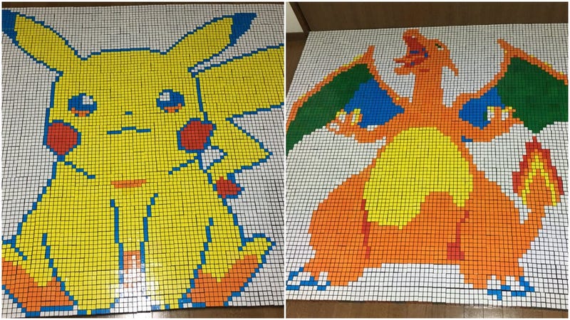 Illustration for article titled Pokémon Art Made From Rubik's Cubes
