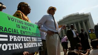 Supporters of the Voting Rights Act outside the Supreme Court before the decision (Win McNamee/Getty Images) 