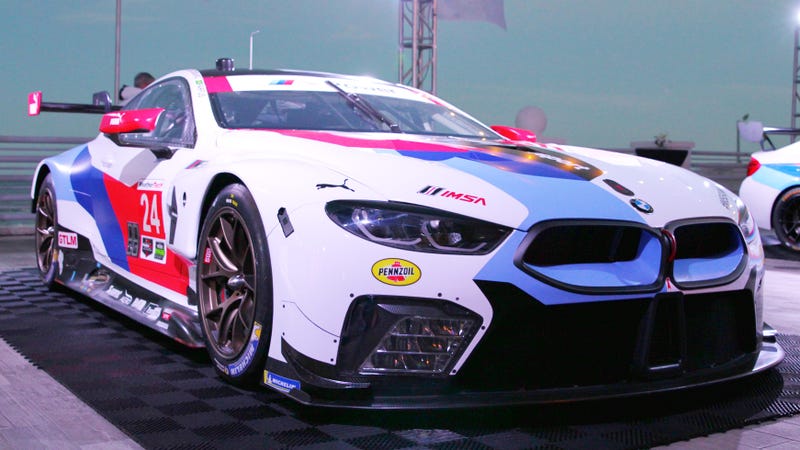 The new BMW M8 in its livery for the weekend. Photo credit: Stef Schrader/Jalopnik