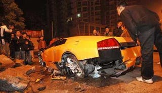 Lamborghini Murcielago Lp640 Crushes Flowers Pot Pays
