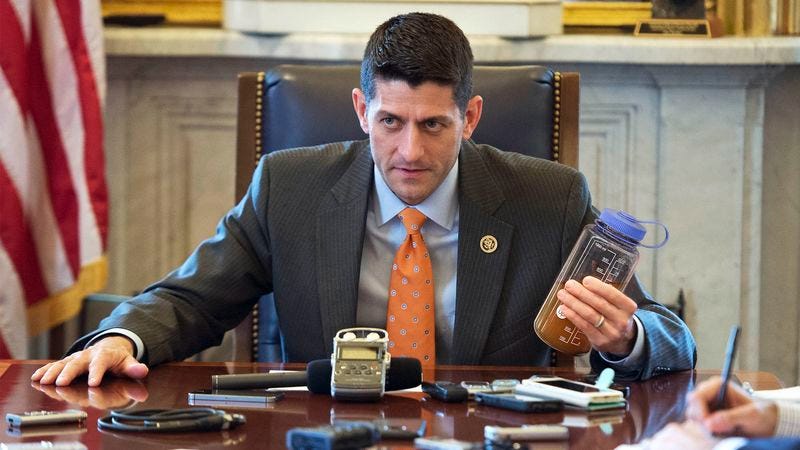 Illustration for article titled Donald Trump Rift Not What Paul Ryan Needed In Middle Of 14-Day Cleanse