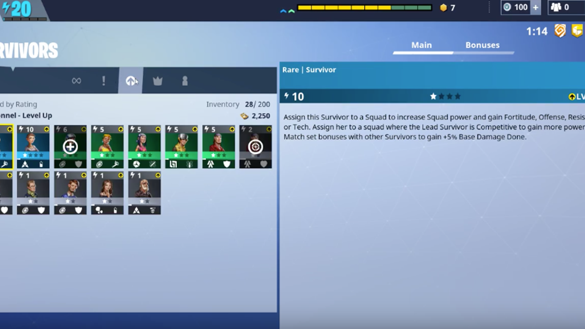 Fortnite how to level up survivors