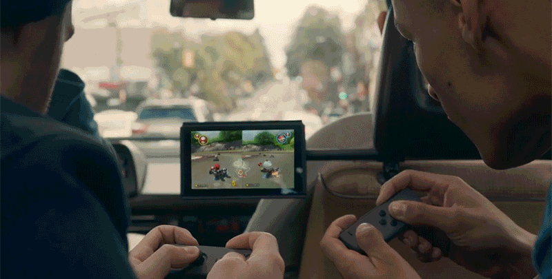 Nintendo Switch in a van